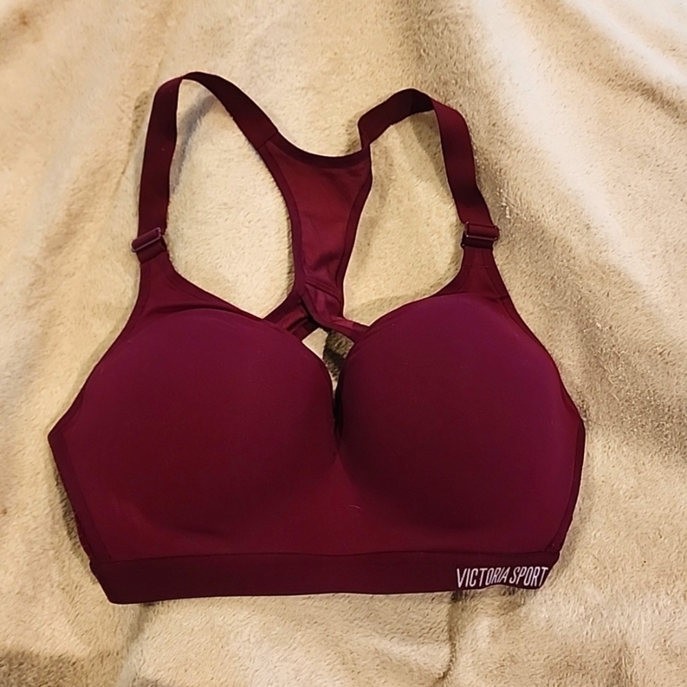 Victoria's Secret Sport Incredible Sport Bra 34DD Burgundy